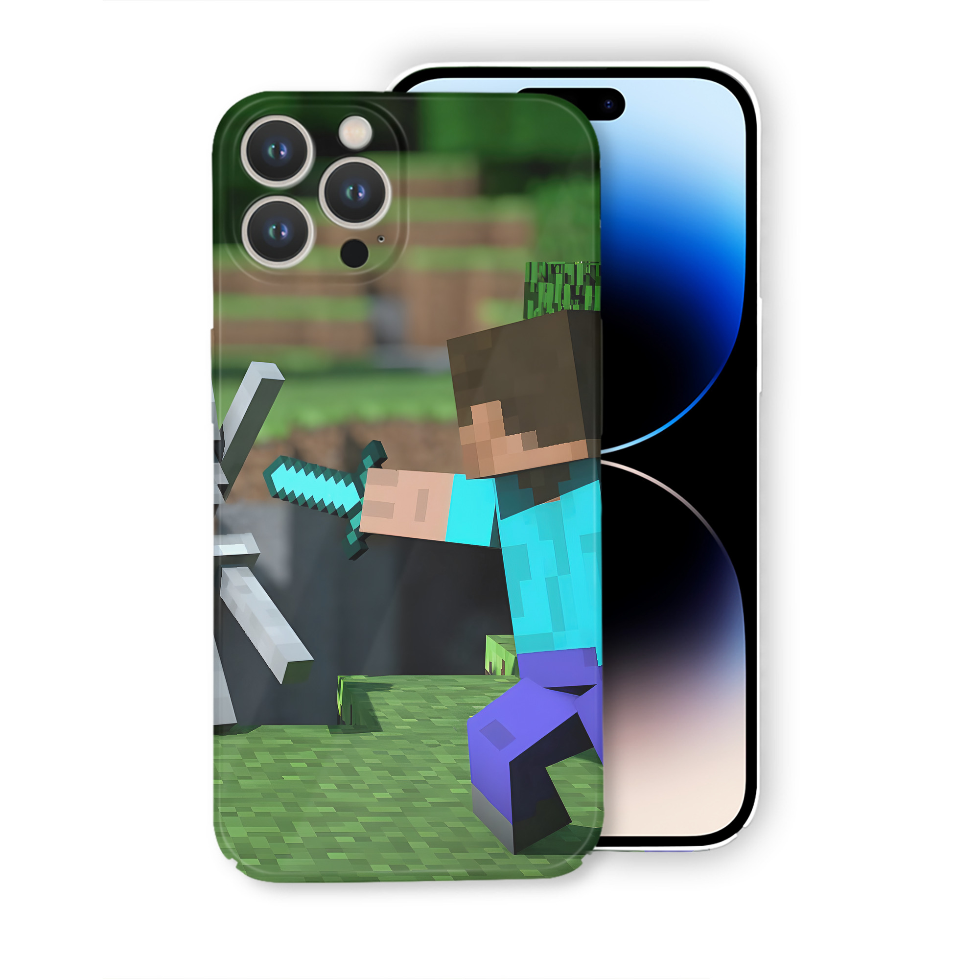 （画像用） マインクラフト ブロックの世界 Minecraft MC Block world 【iPhone 14シリーズ対応】ハードケース